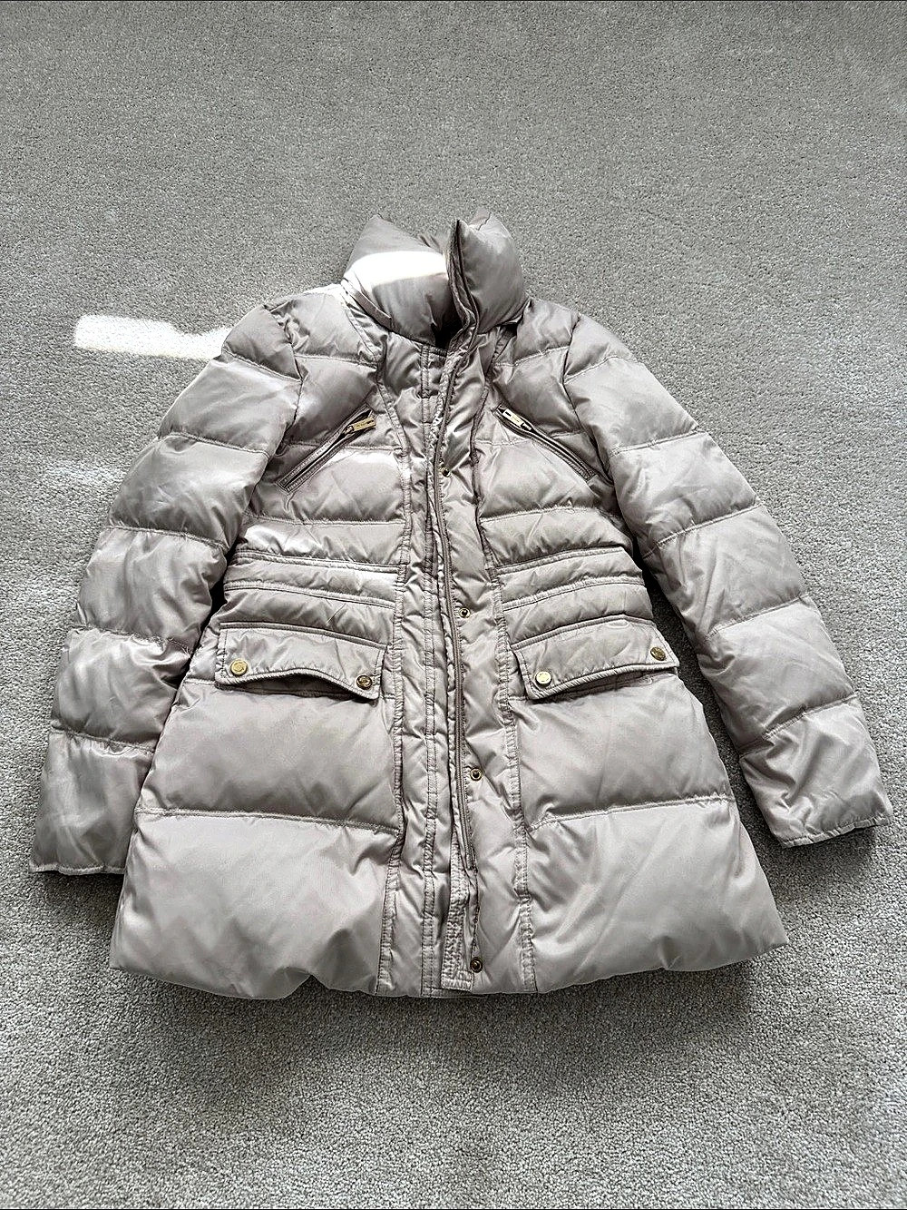 Kenneth Cole New York Puffer Coat Gray Medium